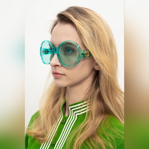 💯 Original  GUCCI GG0954S 001 Prestige Light Blue Sunglasses - Picture 1 of 16
